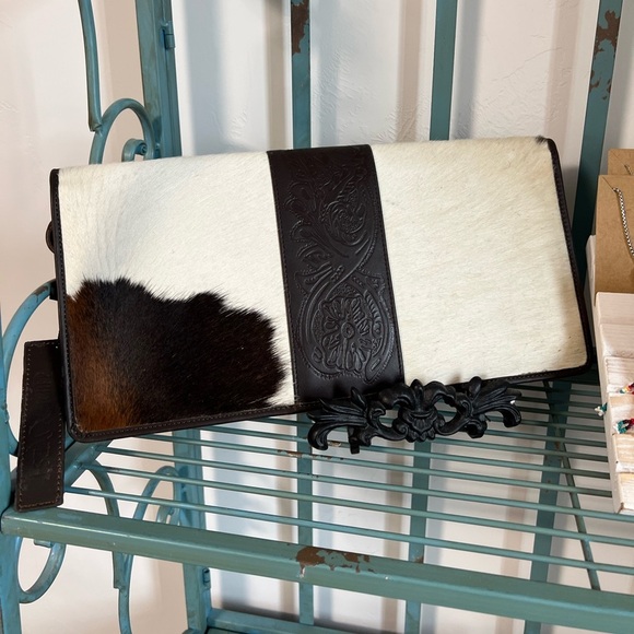 New Brown Gorgeous embossed leather cowhide jewelry case holder travel Organizer - Picture 1 of 4